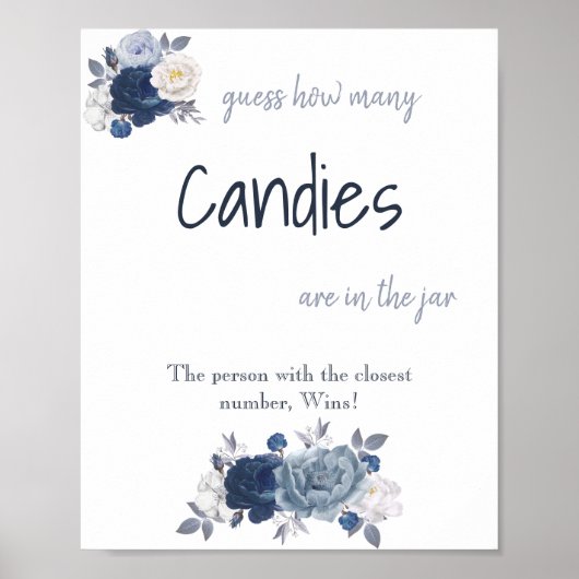 Hoeveel snoepjes Bruidsdouche Spel Bord Poster (Voorkant)