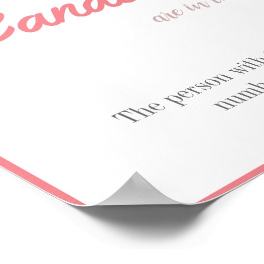 Hoeveel snoepjes Bruidsdouche Spel Bord Poster (Hoek)