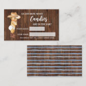 Hoeveel Snoepjes Cowboy Baby shower Game Card Plaatskaartje (Voorkant / Achterkant)