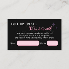 Hoeveel Snoepjes Halloween Baby shower Game Informatiekaartje
