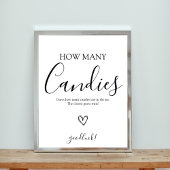 Hoeveel Snoepjes in Jar Baby shower Game Poster