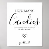 Hoeveel Snoepjes in Jar Baby shower Game Poster (Voorkant)