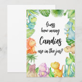 Hoeveel Snoepjes in Jar Dinosaur Baby shower Kaart (Voorkant / Achterkant)