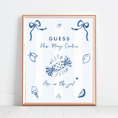 Hoeveel Snoepjes Italiaans Baby shower Spelbord Poster