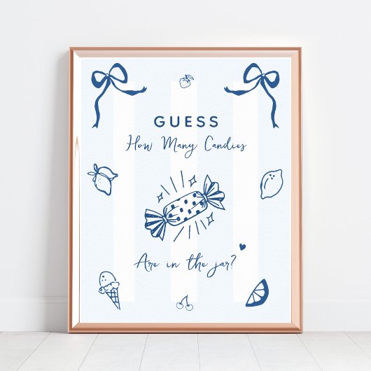 Hoeveel Snoepjes Italiaans Baby shower Spelbord Poster
