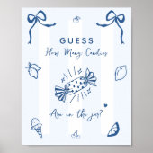 Hoeveel Snoepjes Italiaans Baby shower Spelbord Poster (Voorkant)