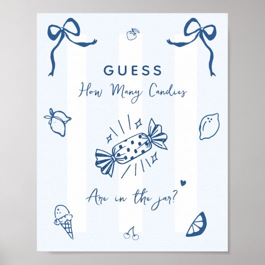 Hoeveel Snoepjes Italiaans Baby shower Spelbord Poster (Voorkant)