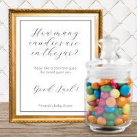 Hoeveel Snoepjes minimalistisch Baby shower spel