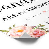 Hoeveel Snoepjes nemen roze bloemen onder de douch Poster (Hoek)