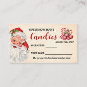 Hoeveel Snoepjes Santa Christmas Game Kaart Plaatskaartje (Voorkant)