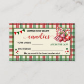 Hoeveel Snoepjes Spel Kerstmis Plaid Kaart Plaatskaartje (Voorkant)