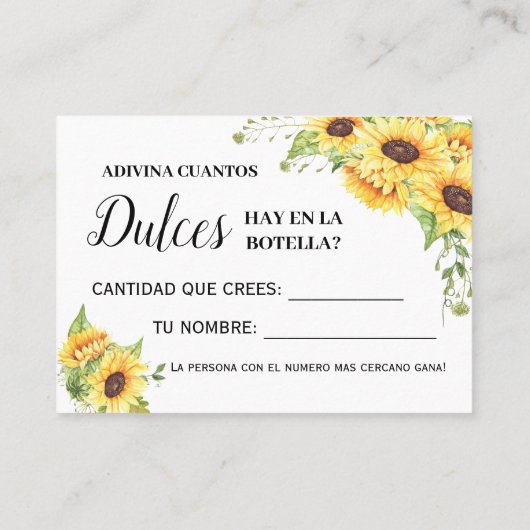 Hoeveel snoepjes spelen er in het Engels een spaan Plaatskaartje (Achterkant)