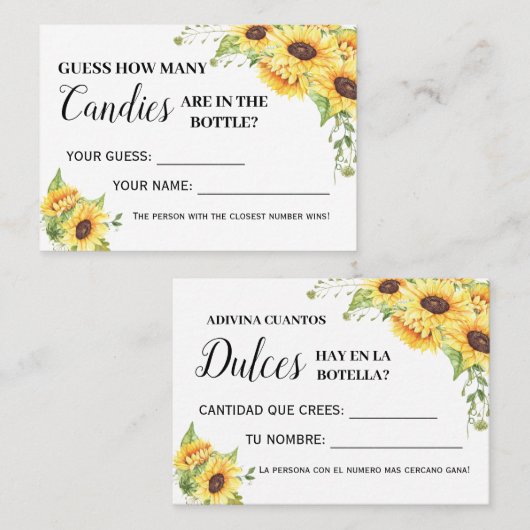 Hoeveel snoepjes spelen er in het Engels een spaan Plaatskaartje (Voorkant / Achterkant)