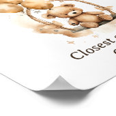 Hoeveel Snoepjes Teddy Bear Baby shower Poster (Hoek)