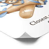 Hoeveel Snoepjes Teddy Bear Pilot Baby Boy Shower Poster (Hoek)