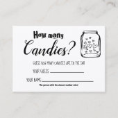 Hoeveel Snoepjes? Vrijgezellenfeest game Kaart Plaatskaartje (Voorkant)