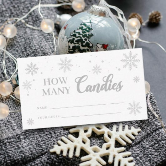 Hoeveel Snoepjes Winter Baby shower Game Informatiekaartje