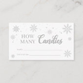 Hoeveel Snoepjes Winter Baby shower Game Informatiekaartje (Voorkant)