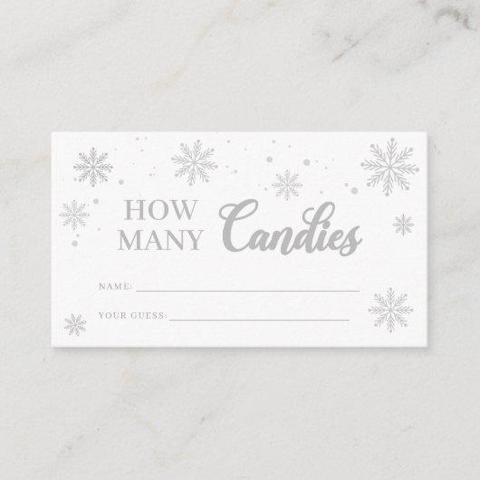 Hoeveel Snoepjes Winter Baby shower Game Informatiekaartje (Voorkant)