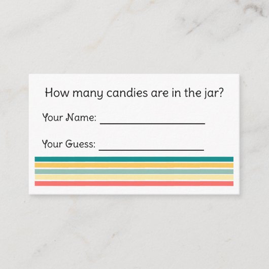 Hoeveel Snoepjes zijn er in de pot? Kaart behuizin (Voorkant)