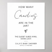 Hoeveel snoepjes zitten er in het potje baby showe poster (Voorkant)