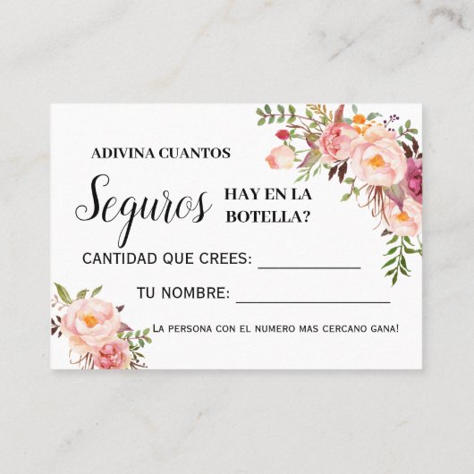 Hoeveel spel met veiligheidsspelden tweetalige dou plaatskaartje (Achterkant)