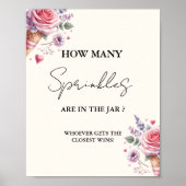 Hoeveel SPrinkles In de Jar Baby shower Game Poster (Voorkant)