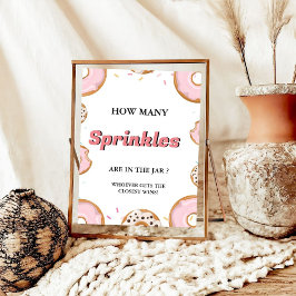 Hoeveel SPrinkles In de Jar Baby shower Game Poster