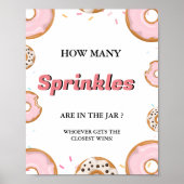 Hoeveel SPrinkles In de Jar Baby shower Game Poster (Voorkant)