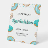Hoeveel SPrinkles In de Jar Baby shower Game Reclamebord Met Voetstuk (Voorkant)
