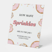 Hoeveel SPrinkles In de Jar Baby shower Game Reclamebord Met Voetstuk (Voorkant)