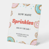 Hoeveel SPrinkles In de Jar Baby shower Game Reclamebord Met Voetstuk (Voorkant)