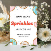 Hoeveel SPrinkles In de Jar Baby shower Game Reclamebord Met Voetstuk