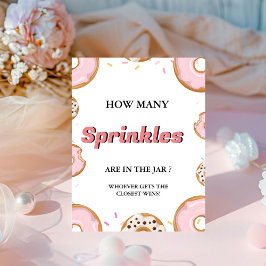Hoeveel SPrinkles In de Jar Baby shower Game Reclamebord Met Voetstuk