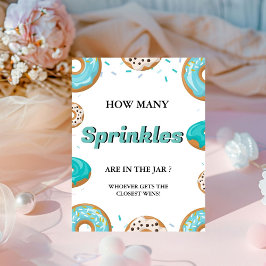 Hoeveel SPrinkles In de Jar Baby shower Game Reclamebord Met Voetstuk