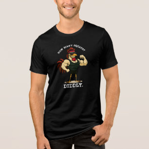 Hoeveel Squats? Niks – Grappige Haan Gym Tri-Blend Shirt