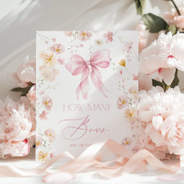 Hoeveel strikken Roze baby shower bloemen Poster