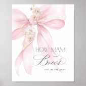 Hoeveel strikken Roze baby shower Poster (Voorkant)