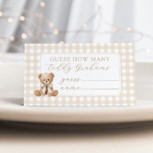 Hoeveel teddy grahams baby shower spel informatiekaartje