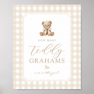 Hoeveel teddy grahams Geslacht neutraal Gingham Poster