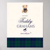 Hoeveel teddy grahams Teddy Bear Navy Bow Poster (Voorkant)