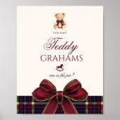 Hoeveel teddy grahams Teddy Bear Red Bow Poster (Voorkant)