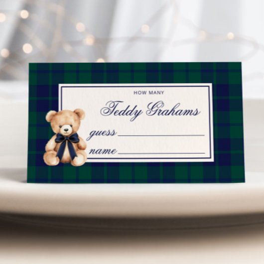 Hoeveel teddy grahams Teddy Bear Rode Plaid Informatiekaartje