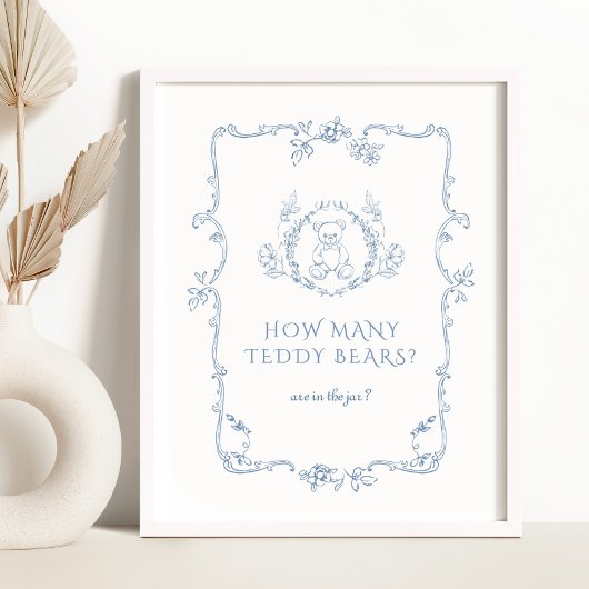 Hoeveel teddyberen Toile  lijst Poster