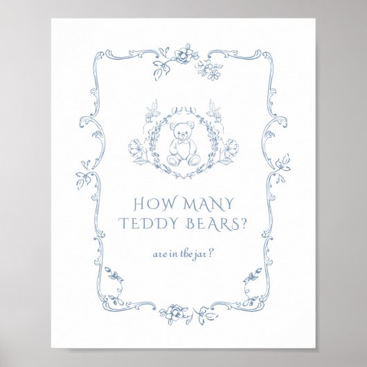 Hoeveel teddyberen Toile  lijst Poster (Voorkant)