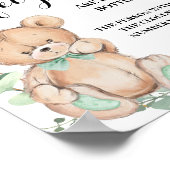 Hoeveel veiligheidspin Beer Greenery Baby shower G Poster (Hoek)