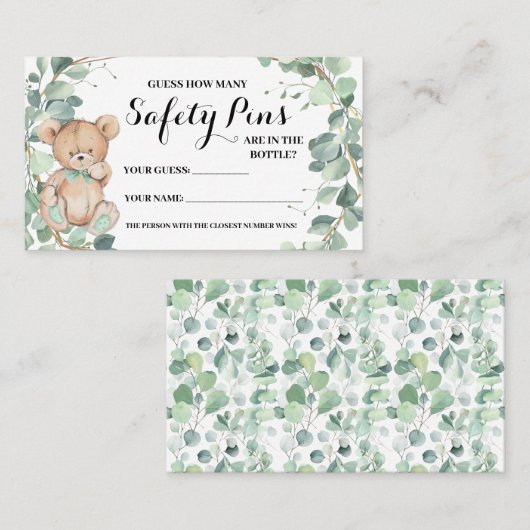 Hoeveel veiligheidspin Beer Greenery Shower Game C Plaatskaartje (Voorkant / Achterkant)