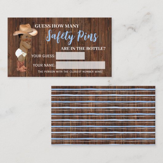 Hoeveel veiligheidsspelden AA Cowboy Shower Game K Plaatskaartje (Voorkant / Achterkant)