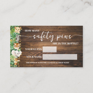 Hoeveel veiligheidsspelden Safari Baby Game Kaart Plaatskaartje