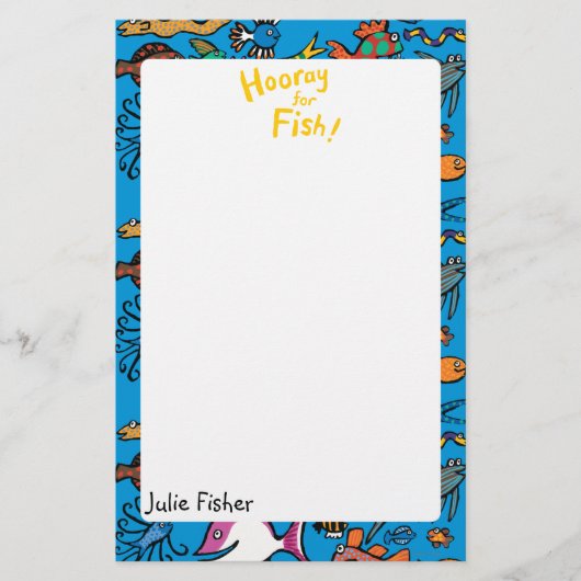 Hoeveel verschillende vissen kun je zien? briefpapier (Voorkant)